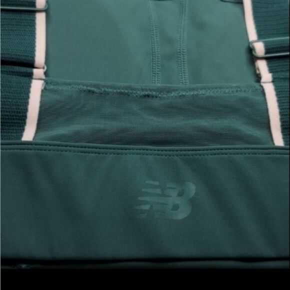 NEW S NEW BALANCE ENLIGHTENED tennis SPORTS PINK GREEN ADJUSTABLE BRA SMALL NWT - Picture 4 of 6